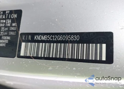 2016 Kia Sedona Lx из США, поврежденный, VIN KNDMB5C12G6095830